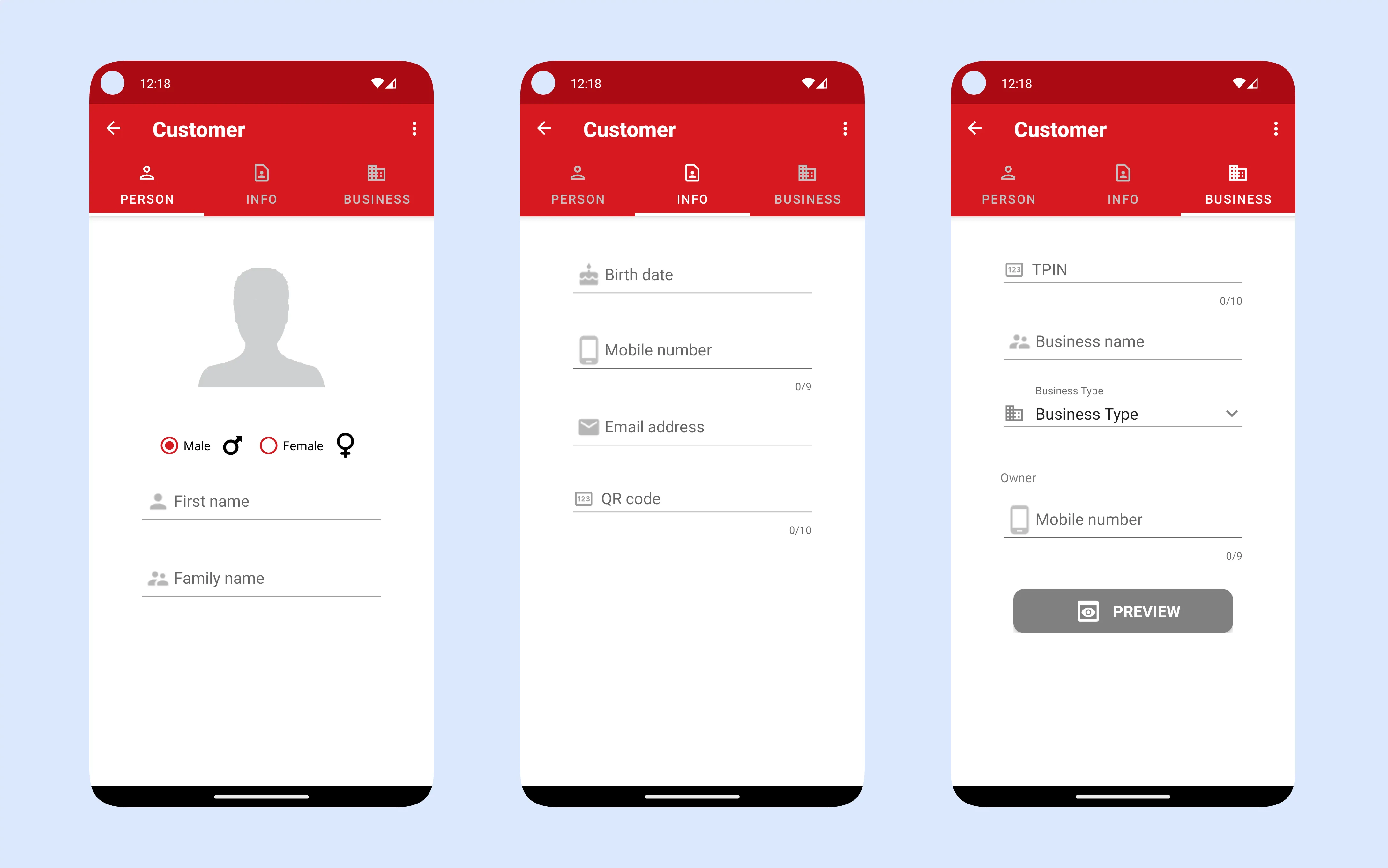 "Informations personnelles"